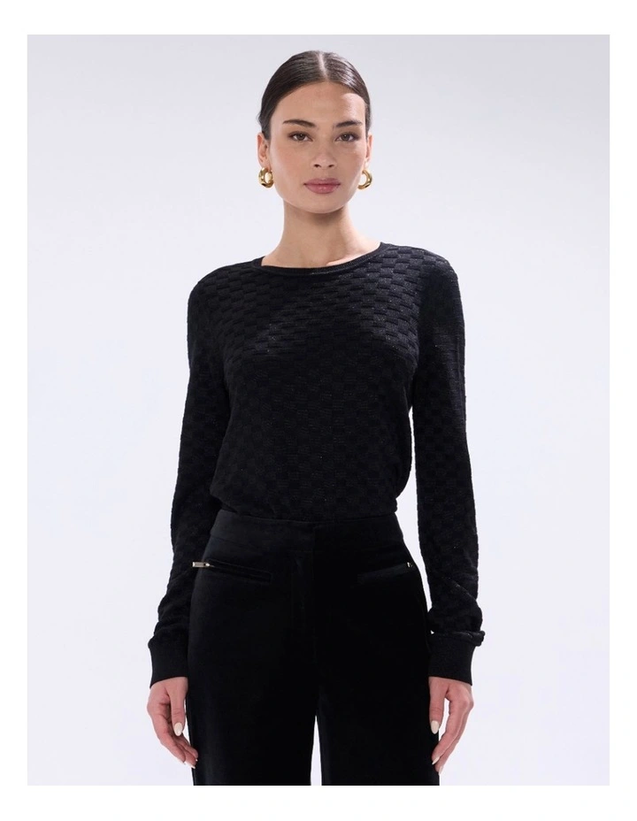 Siren Shimmer Knit in Black image 2