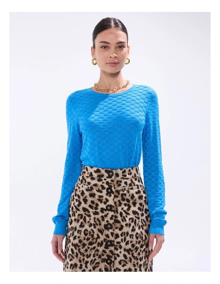 Siren Shimmer Knit in Bright Blue image 2