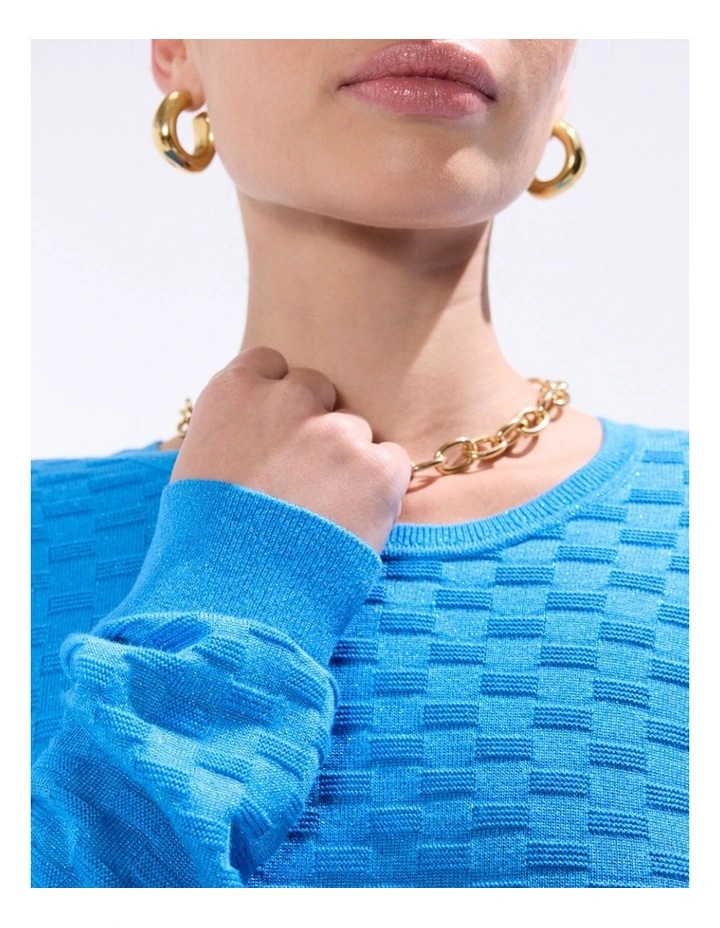Siren Shimmer Knit in Bright Blue image 3