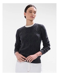 Sarah Cotton Speckle Knit in Charcoal