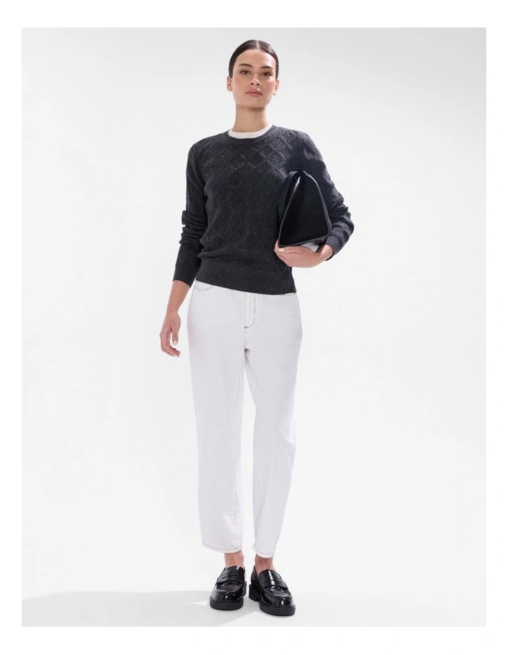 Sarah Cotton Speckle Knit in Charcoal image 2