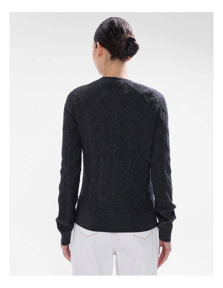 Sarah Cotton Speckle Knit in Charcoal image 3