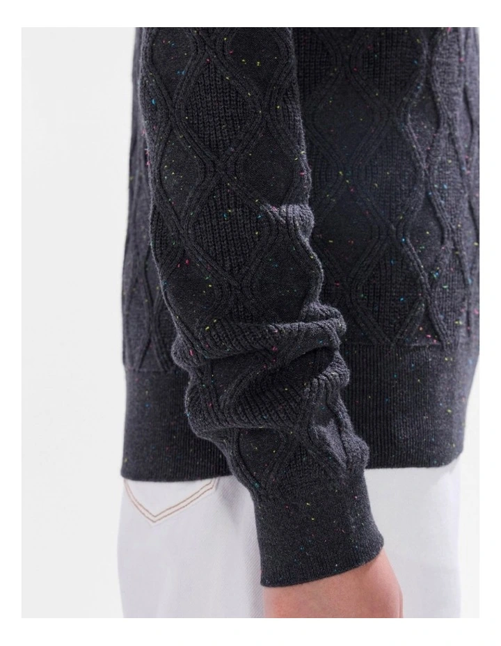 Sarah Cotton Speckle Knit in Charcoal image 4