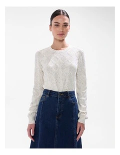Sarah Cotton Speckle Knit in Ivory