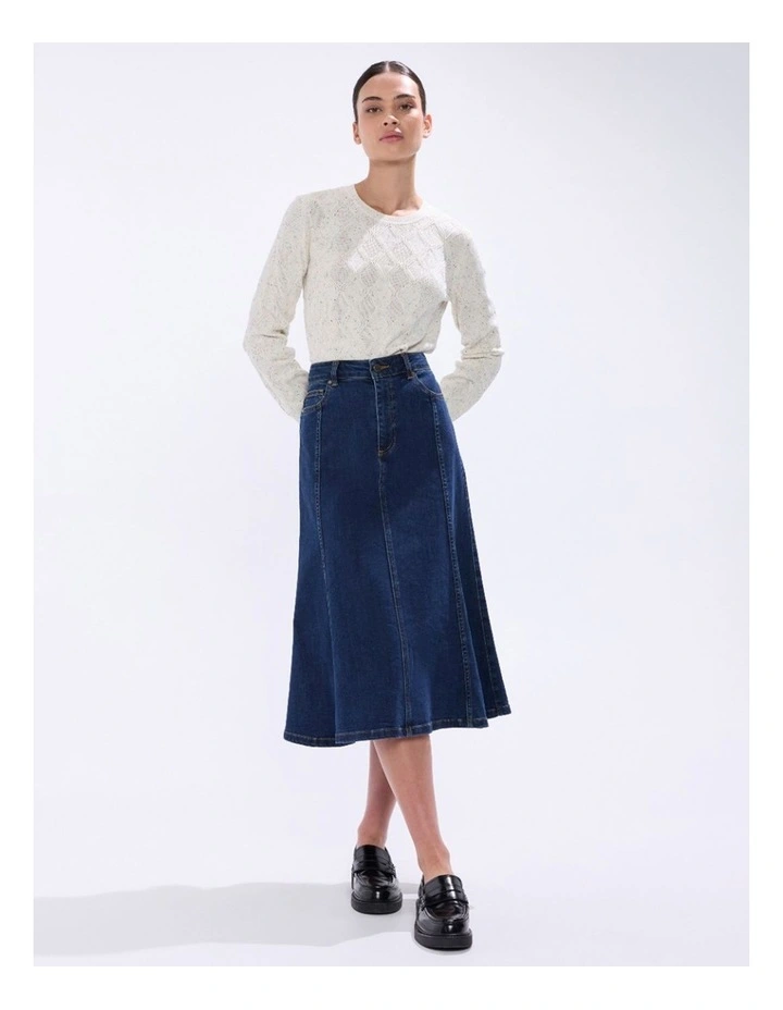 Sarah Cotton Speckle Knit in Ivory image 1