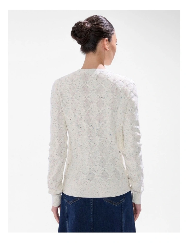 Sarah Cotton Speckle Knit in Ivory image 3