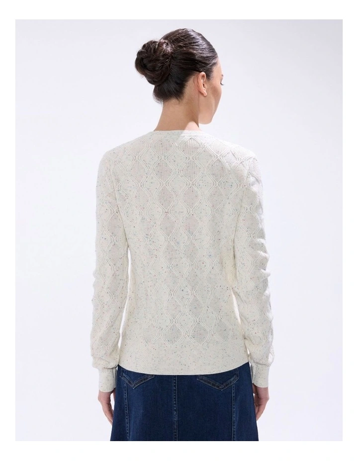 Sarah Cotton Speckle Knit in Ivory image 4