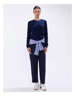 Sarah Cotton Speckle Knit in Moonlit Navy