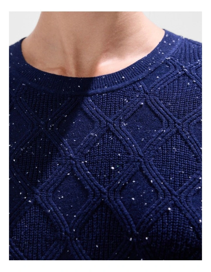 Sarah Cotton Speckle Knit in Moonlit Navy image 3