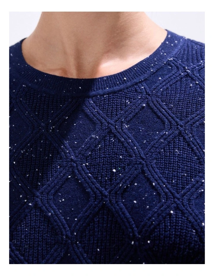 Sarah Cotton Speckle Knit in Moonlit Navy image 3