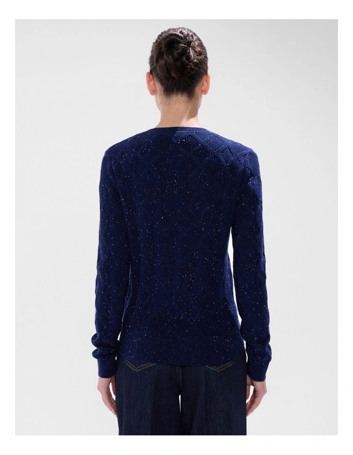 Sarah Cotton Speckle Knit in Moonlit Navy image 4
