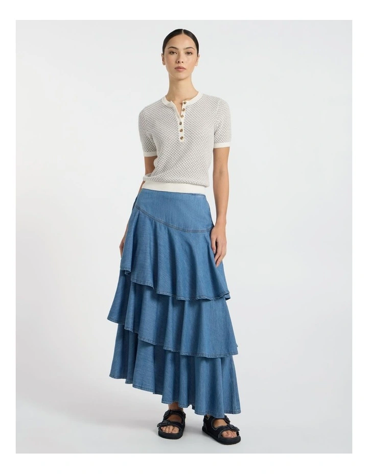 Elsa Cotton Knit in Ivory Multi image 1