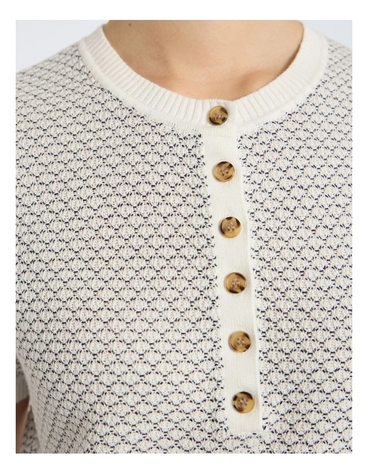 Elsa Cotton Knit in Ivory Multi image 3
