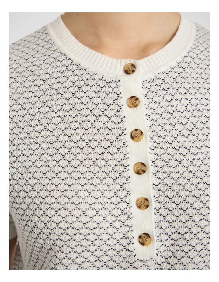 Elsa Cotton Knit in Ivory Multi image 3