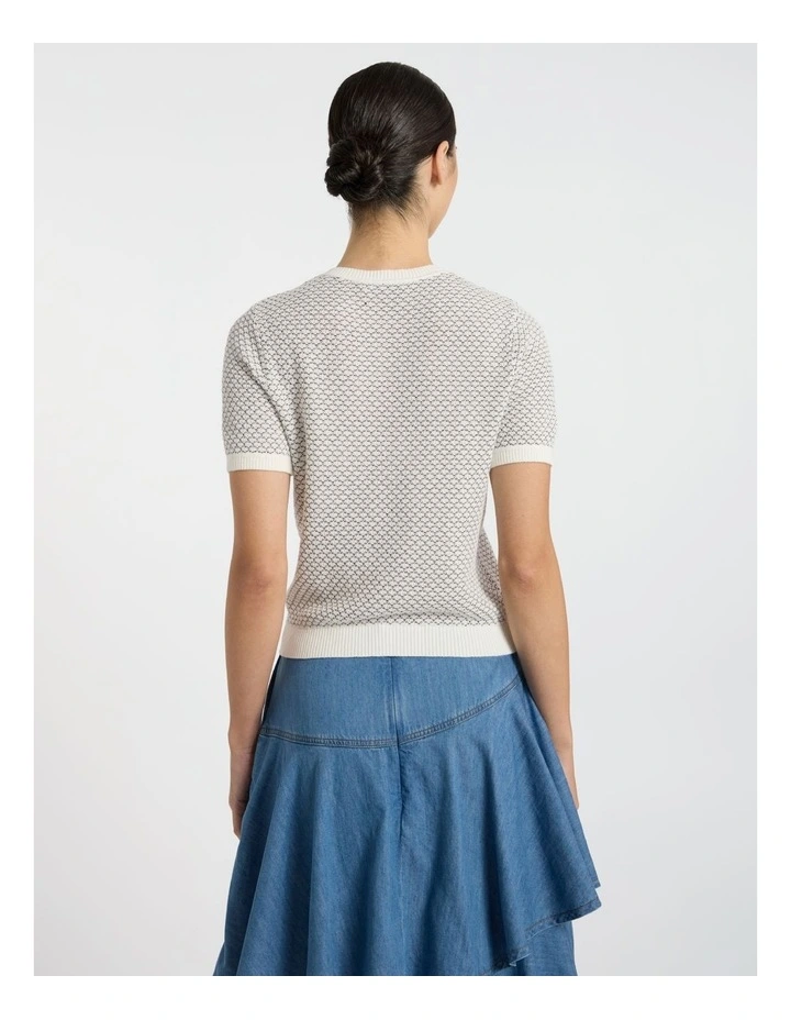 Elsa Cotton Knit in Ivory Multi image 4