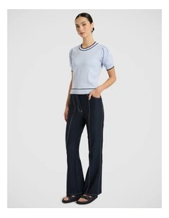 Act One Cotton Cashmere Knit in Arctic Blue