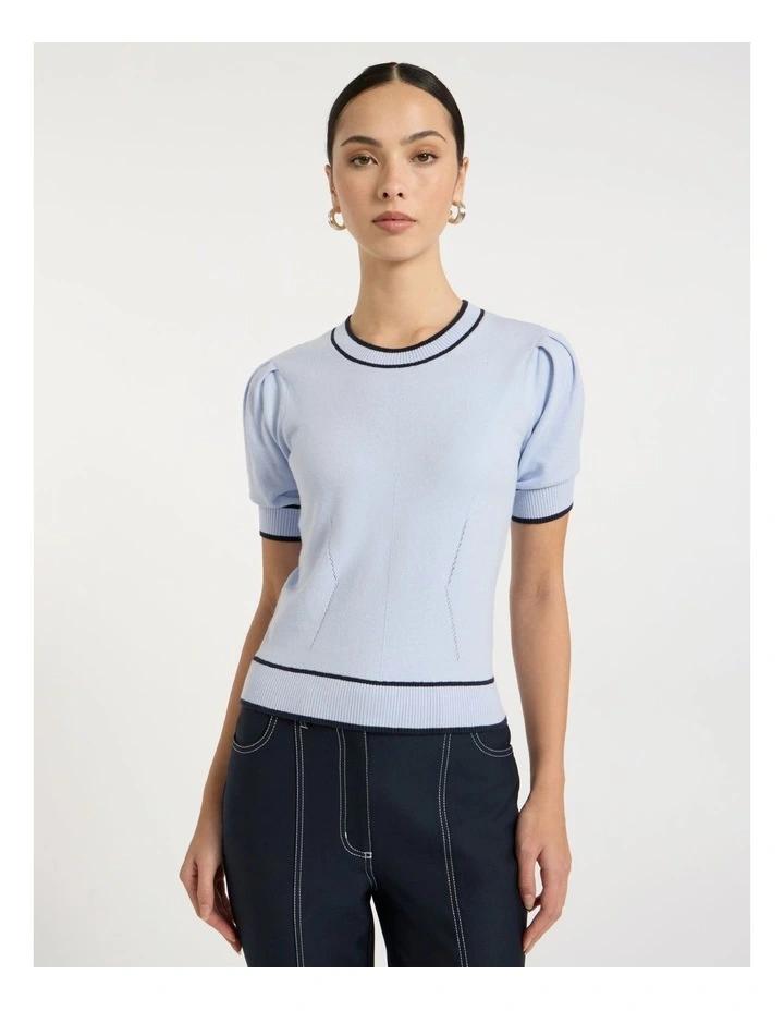 Act One Cotton Cashmere Knit in Arctic Blue image 1