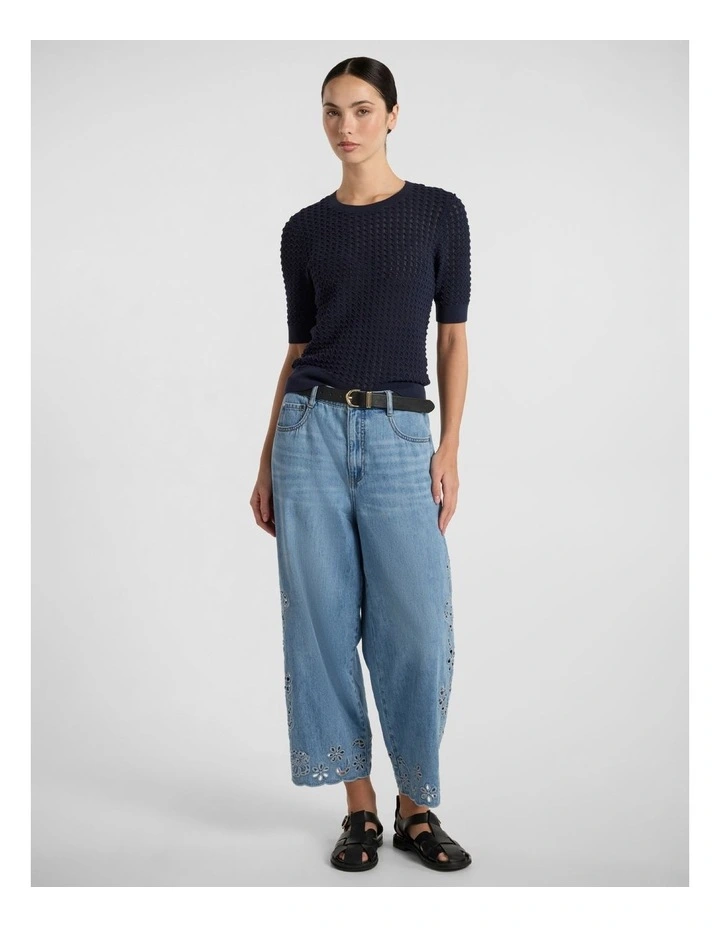 Verona Textured Knit in Navy image 2