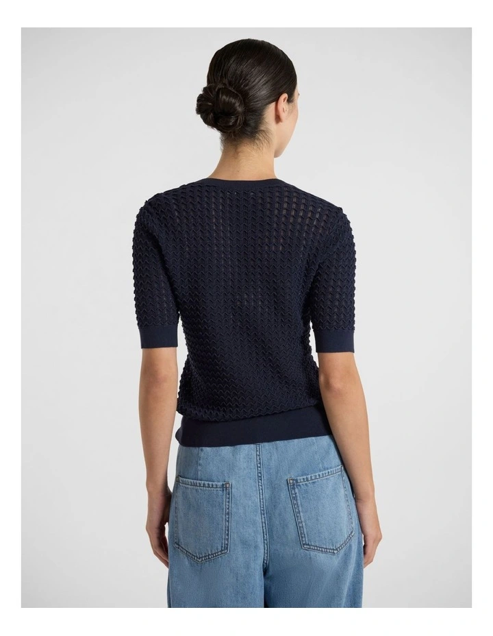 Verona Textured Knit in Navy image 3