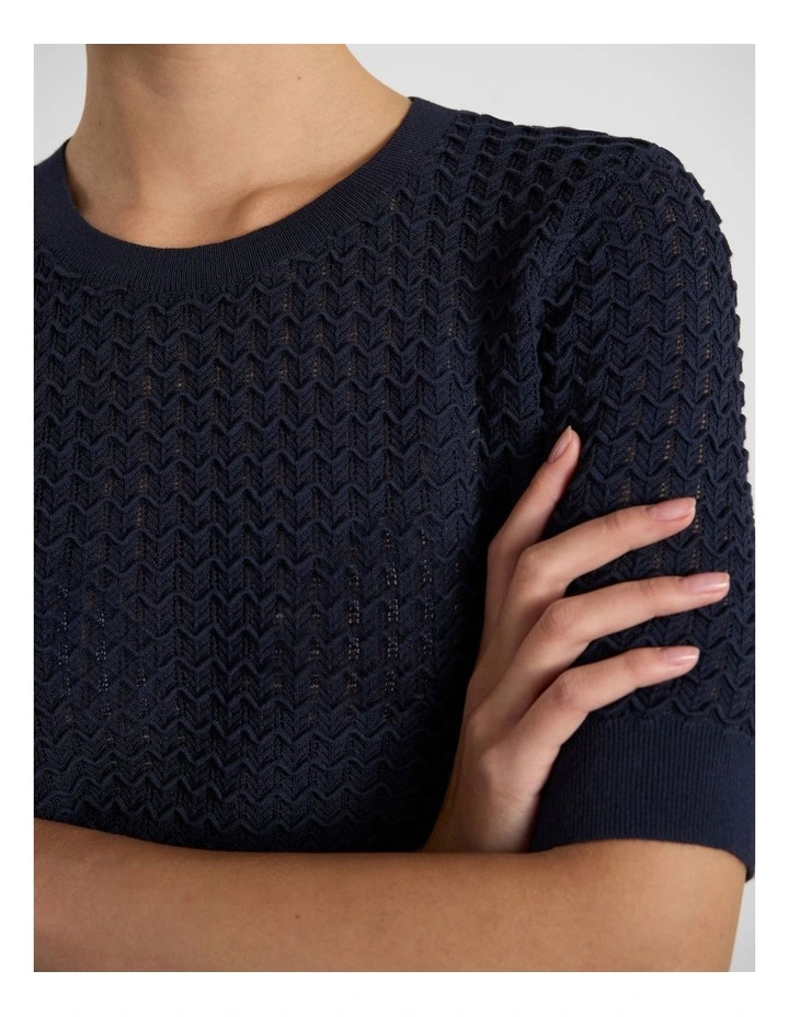 Verona Textured Knit in Navy image 4