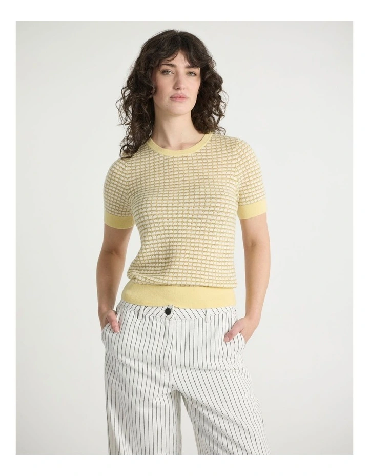 History Contrast Knit in Yellow Multi image 1