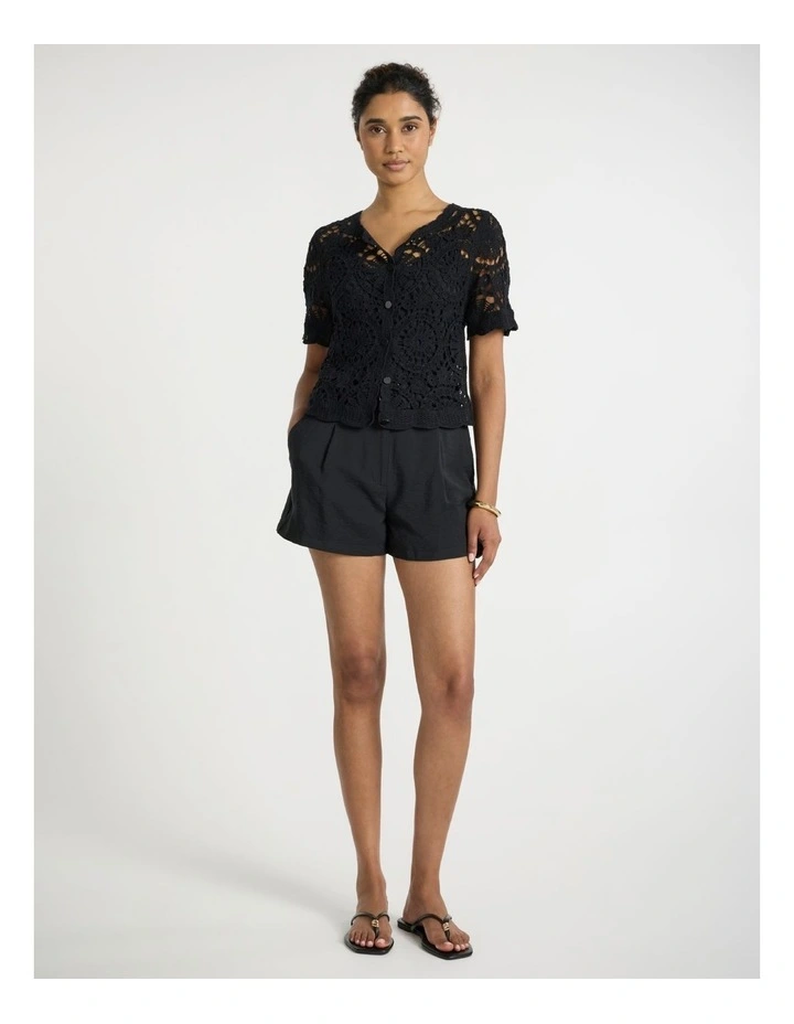 Cyprus Crochet Top in Black image 2