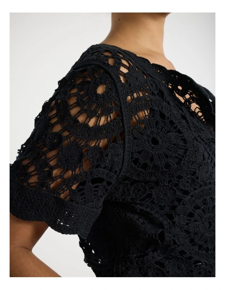 Cyprus Crochet Top in Black image 4
