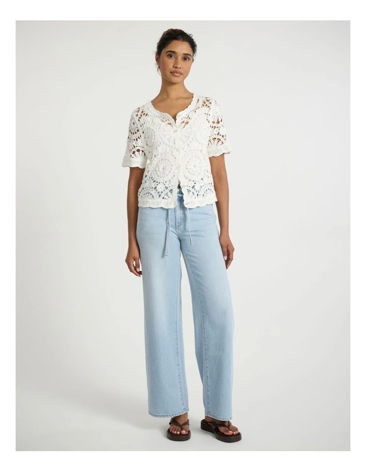 Cyprus Crochet Top in Ivory image 2