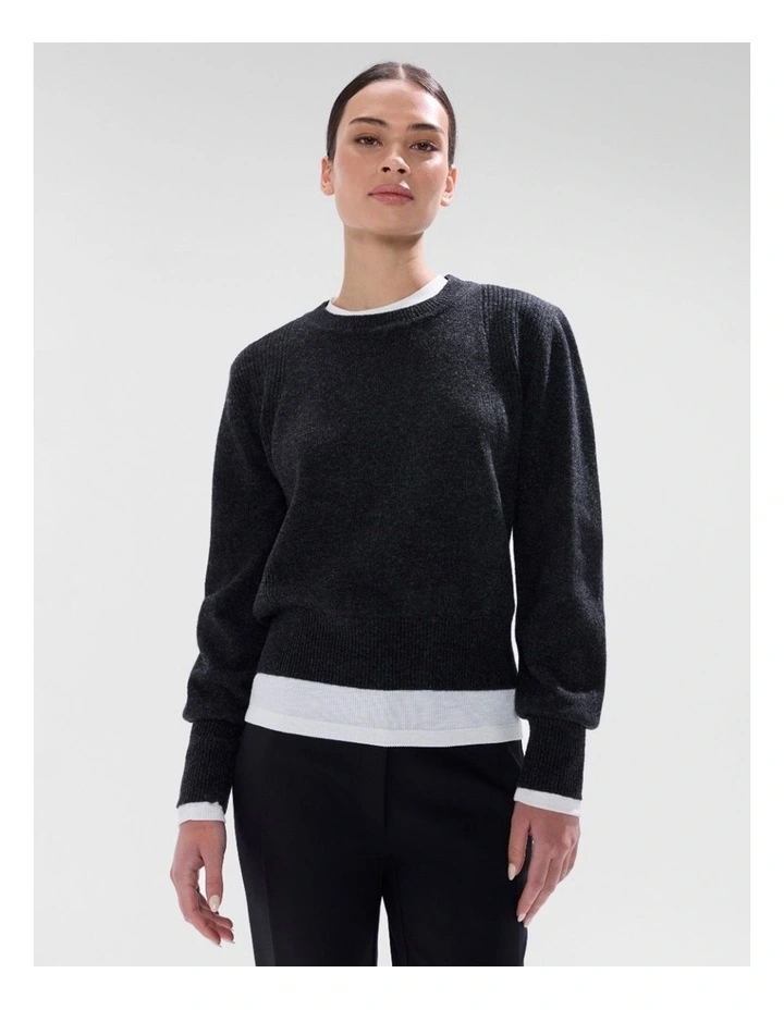 Morissette Merino Knit in Charcoal Melange image 1