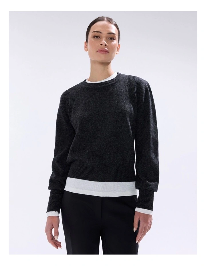 Morissette Merino Knit in Charcoal Melange image 2
