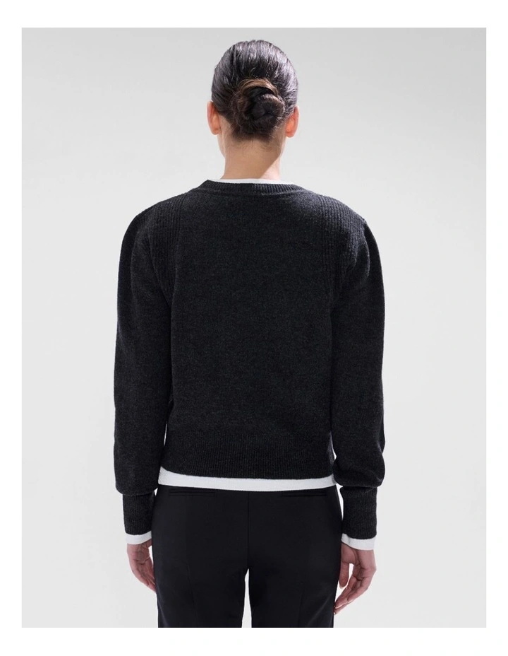 Morissette Merino Knit in Charcoal Melange image 3