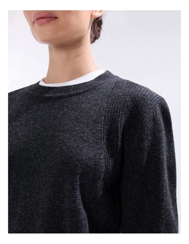 Morissette Merino Knit in Charcoal Melange image 3