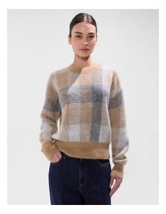 Spirit Plaid Knit in Camel Multi