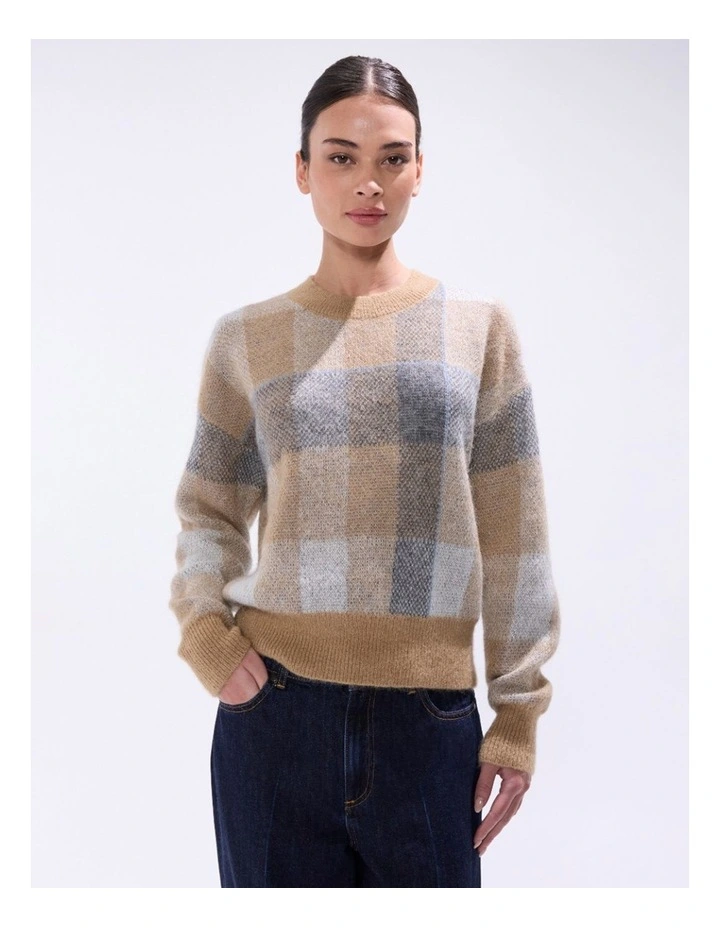 Spirit Plaid Knit in Camel Multi image 2