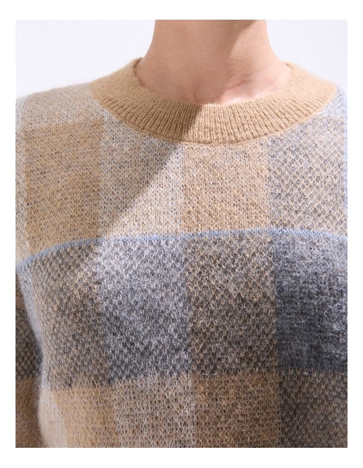 Spirit Plaid Knit in Camel Multi image 3