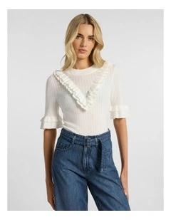 Olsen Ruffle Knit in Ivory