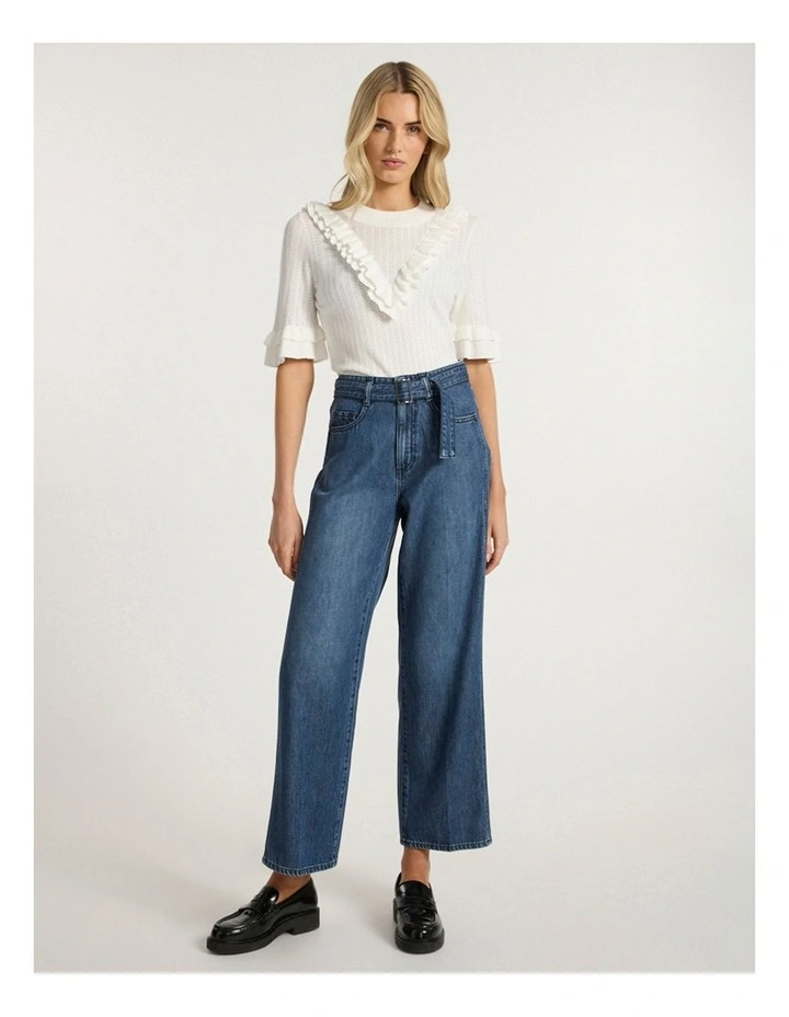 Olsen Ruffle Knit in Ivory image 1