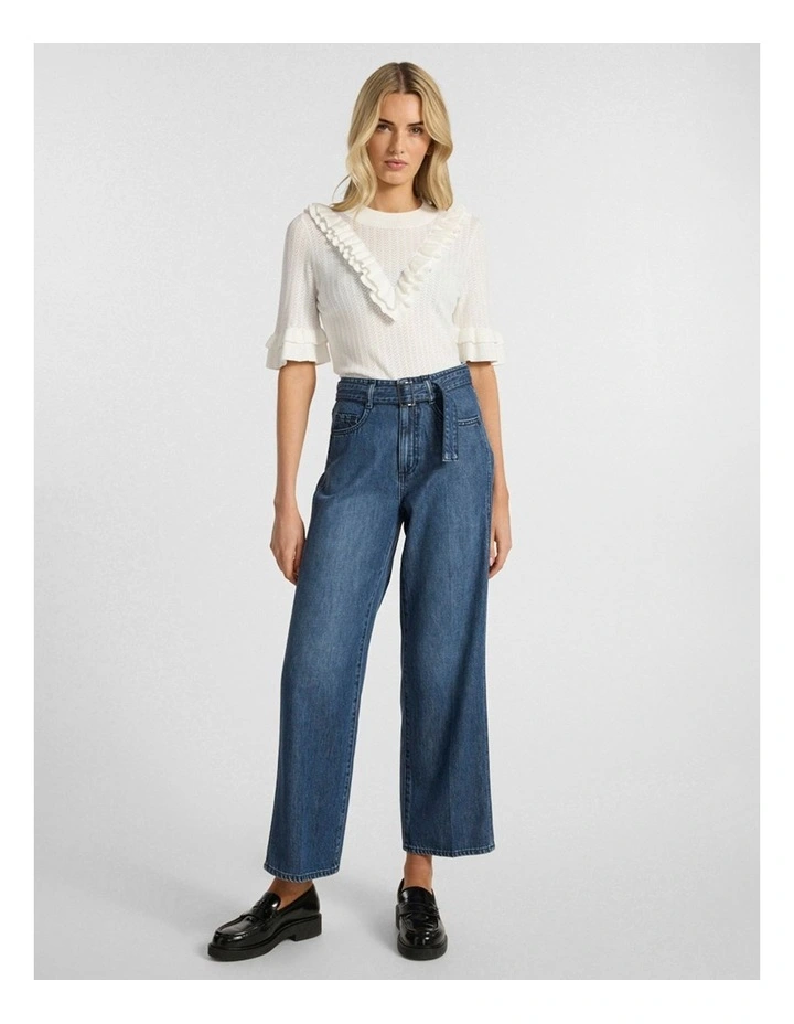 Olsen Ruffle Knit in Ivory image 2