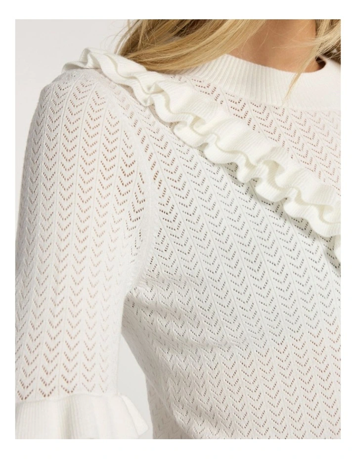 Olsen Ruffle Knit in Ivory image 3