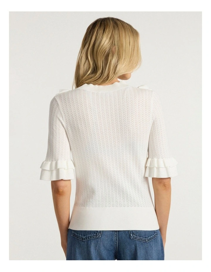 Olsen Ruffle Knit in Ivory image 4