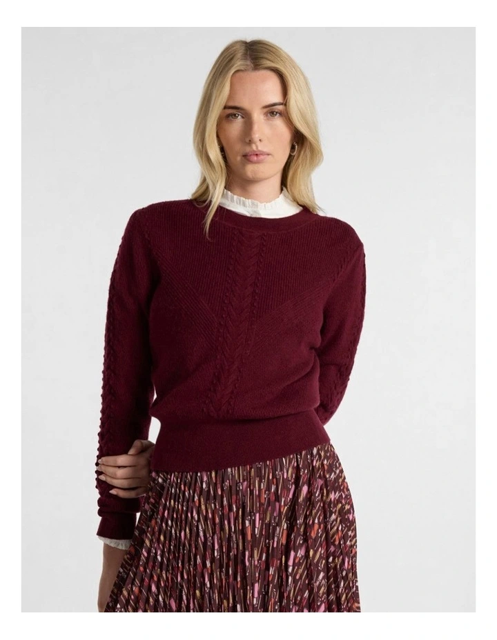 Maddie Merino Knit in Ruby Port image 1