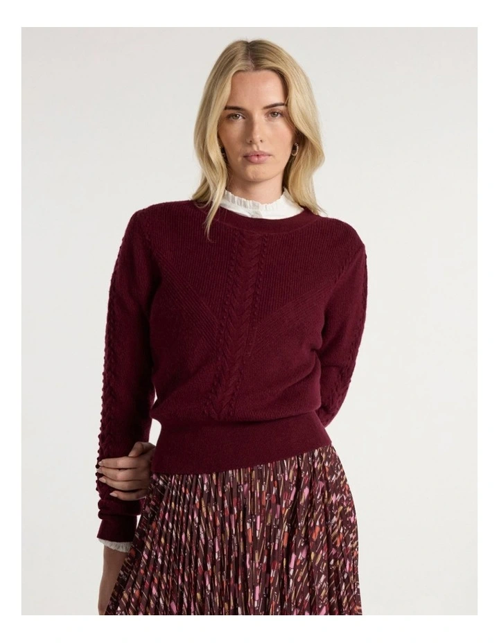 Maddie Merino Knit in Ruby Port image 2