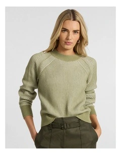 Danon Contrast Knit in Ivory/Khaki