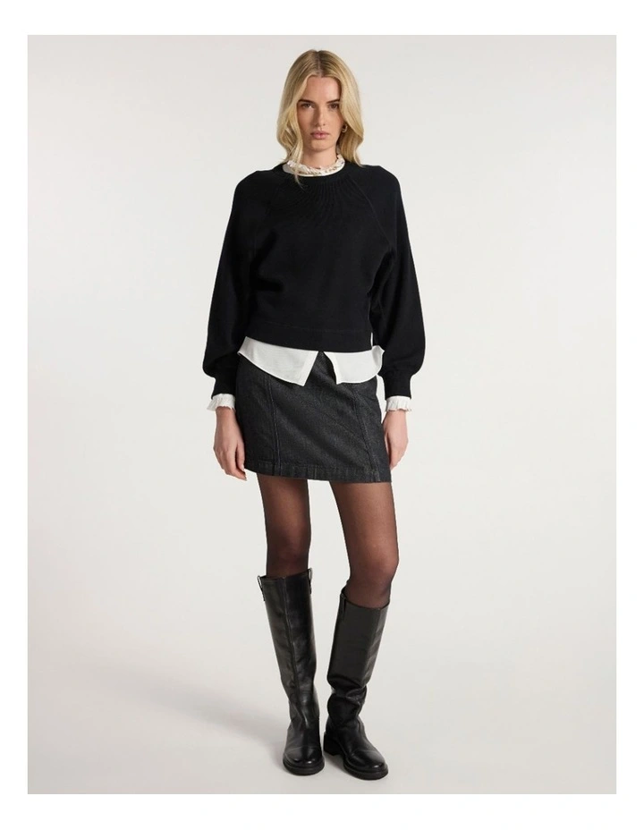 Sammie Cotton Cashmere Knit in Black image 1