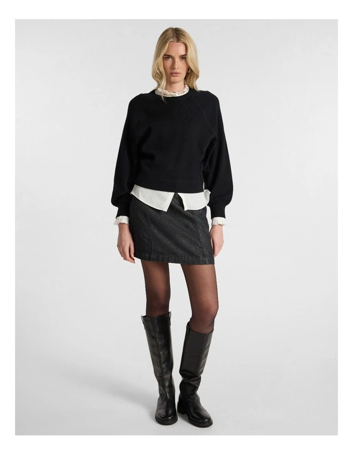 Sammie Cotton Cashmere Knit in Black image 2