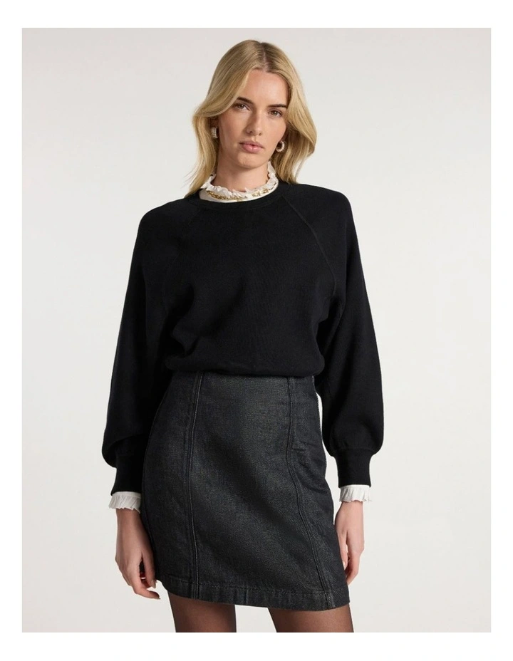 Sammie Cotton Cashmere Knit in Black image 2