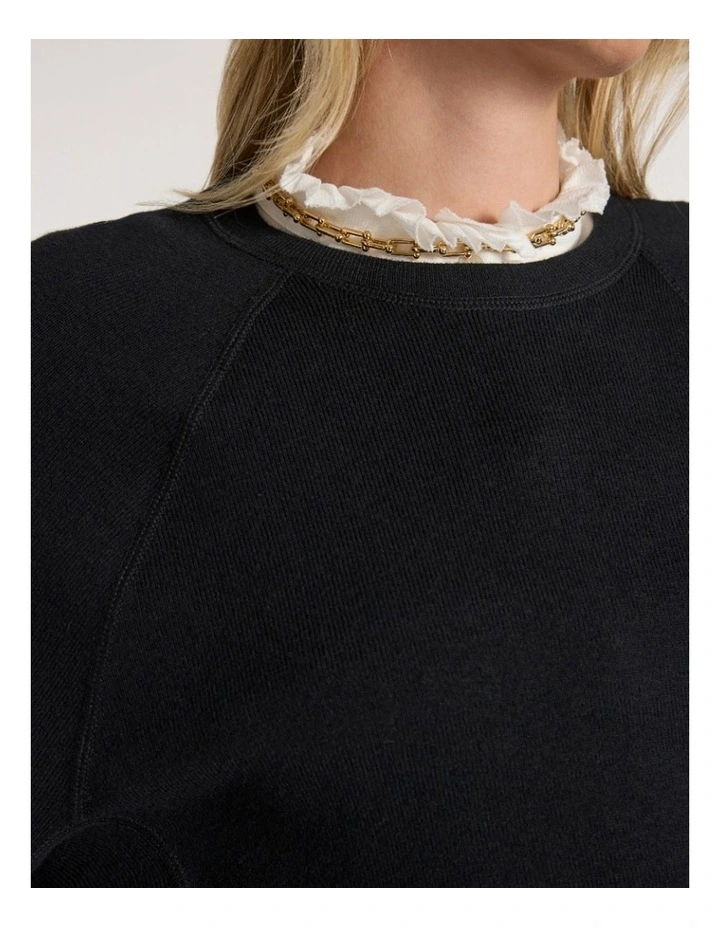 Sammie Cotton Cashmere Knit in Black image 3