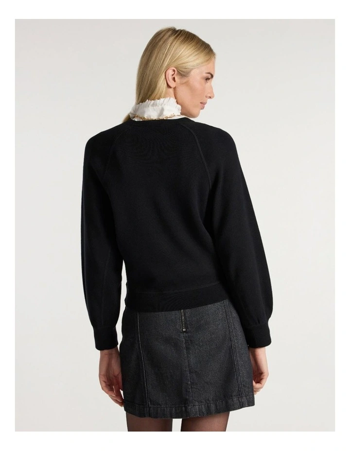 Sammie Cotton Cashmere Knit in Black image 4