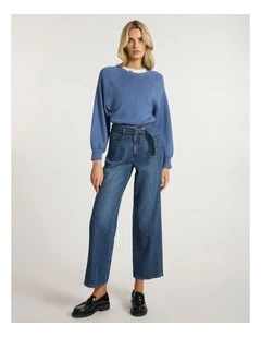 Sammie Cotton Cashmere Knit in Denim Blue
