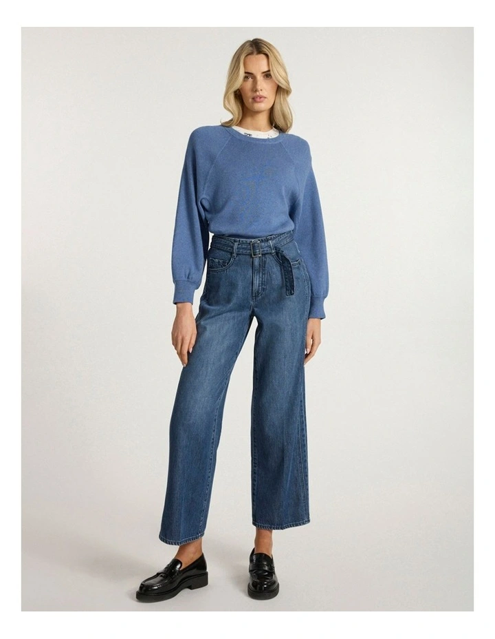 Sammie Cotton Cashmere Knit in Denim Blue image 1